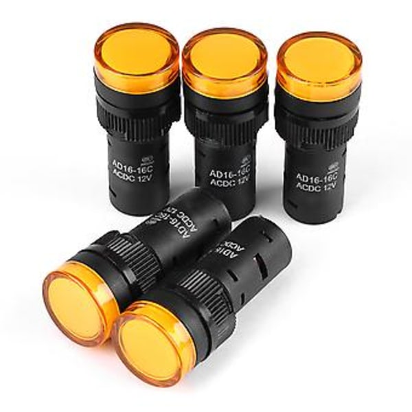 20 stk. 12V LED Indikator Signal Advarsel Alarm Nødlys Lampe Gul