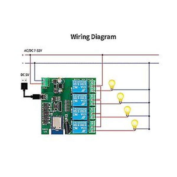 4-kanavainen Tuya Wifi S Tee-se-itse R+kaukosäädin 85-265v Usb 5v 2.4g Wifi Kodin Automaatio Moduuli