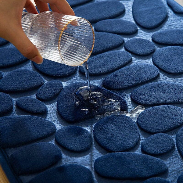 Badrumsmatta Anti-Slip 60x90cm Inomhus Dörrmatta Minnesskum Entrématta för Badrum Badkar Kök Marinblå