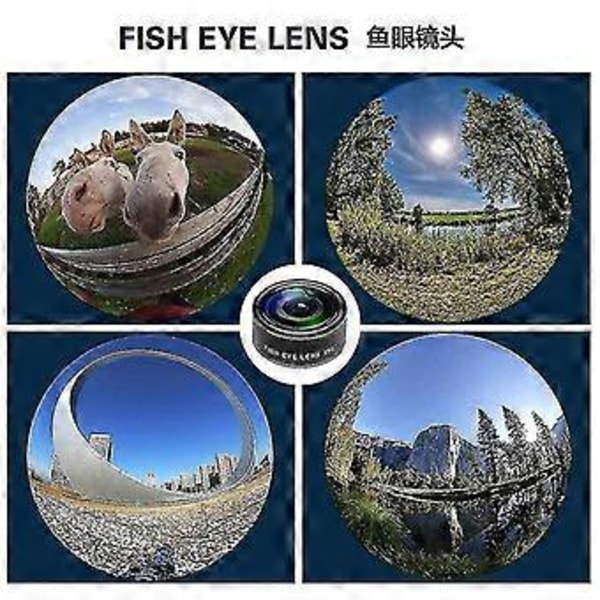 Fisheye Vidvinkel Makro/glasobjektiv Ti-i-en Objektiv Mobiltelefon Eksternt Objektiv