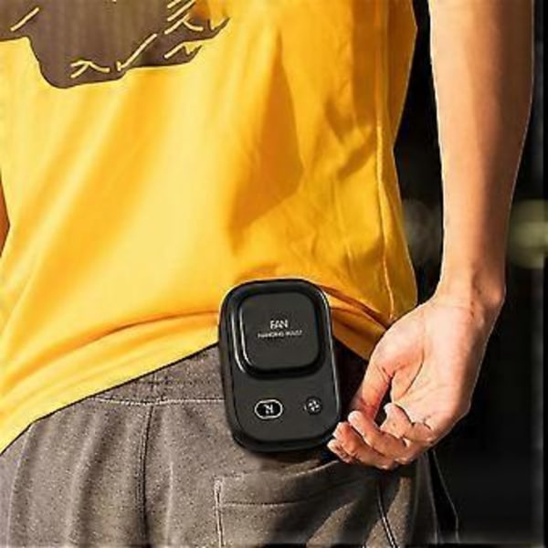 Bærbar midjeklips-vifte, bærbar beltevifte 2000mAh batteridrevet oppladbar kroppsvifte for utendørsarbeid, gårdsarbeid, fotturer, A