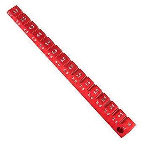 Justerbar Linjal Justering RC Bil Åkhöjd 3-10mm & Hjul Fälg Camber Verktyg RC Bil Del Röd