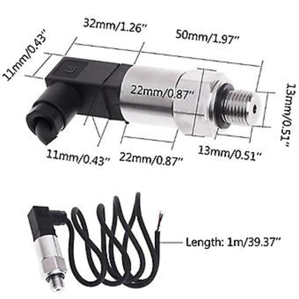 16 bar 4-20mA G1-4 Tryktransmitter Tryksensor til Ikke-korrosiv Tryksensor