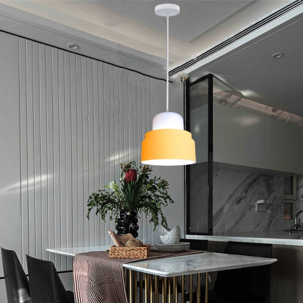 2Pcs Modern Pendant Lights Nordic Adjustable Hanging Ceiling Lamp Yellow Indoor Chardelier