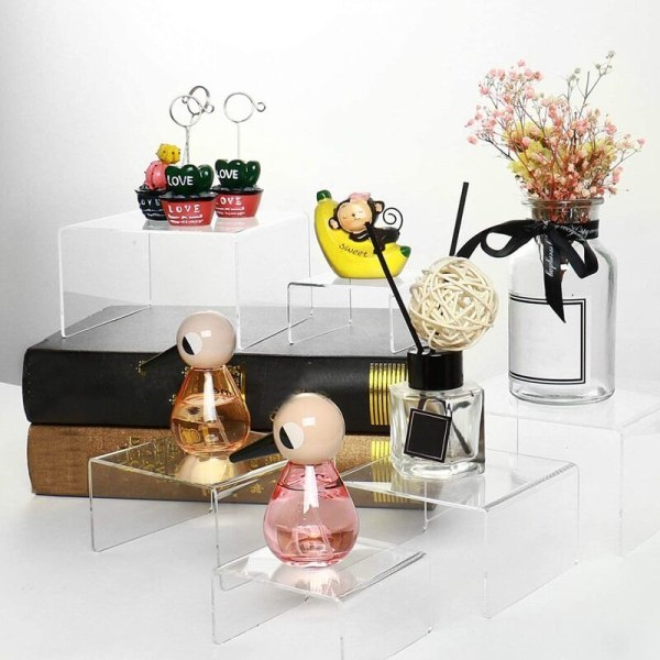 Gennemsigtige akryl display risers Riser hylde Showcase Figur display stand tilbehør