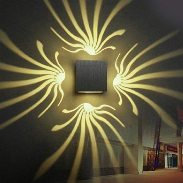 Led 3w vägglampa Ac85-265v modern aluminium kreativ lampa inomhuslampor för hem energibesparande ljus led ljus väggdekorationslampa (varm Wh