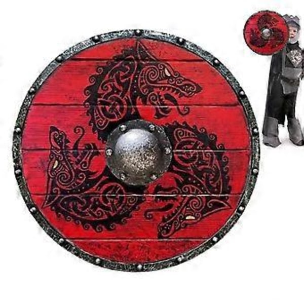 Malt Vikingsk Middelalder Rund Voksen Rustning Kostyme Cosplay Dekorativ Kamp Halloween Skjold 30cm