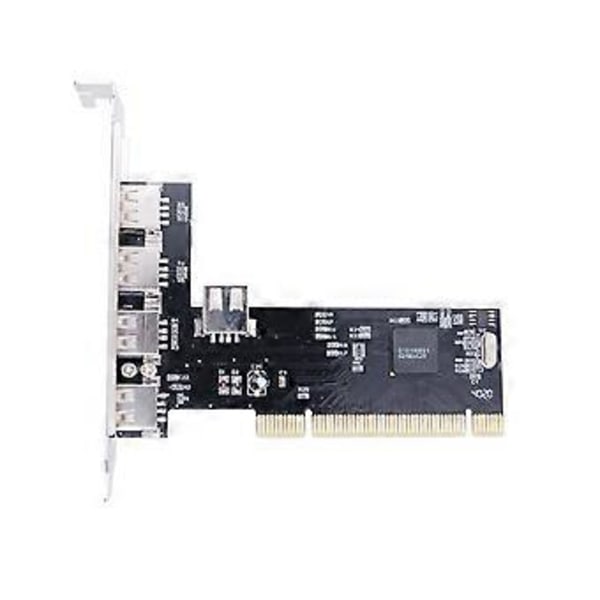 PCI-laajennuskortti PCI - 5 porttia USB 2.0 -laajennuskortti 480 Mbps Nopea keskitin, ei vaadi ohjainta pöytätietokoneelle