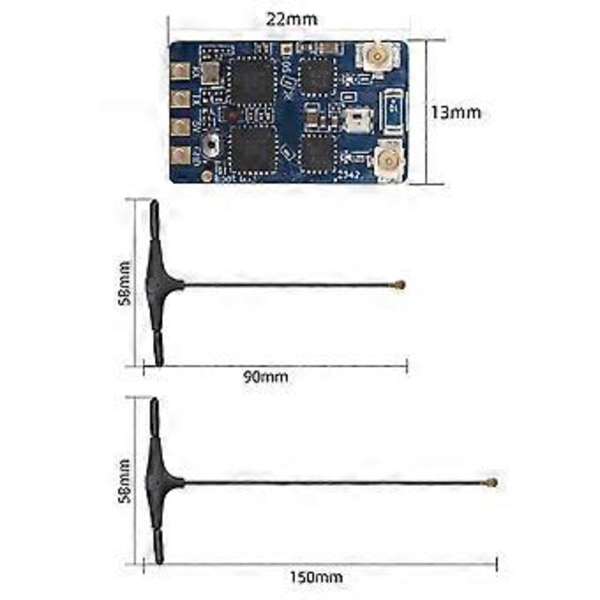 ELRS 2.4Ghz Dual Core RX Diversity Receiver ESP32+TCXO FPV Nano RX til RC Fly FPV Lang Rækkevidde DIY Dele B