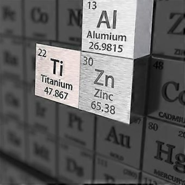 9 st Elements Fyrkantigt Set 10mm Densitet Fyrkant Periodiska Systemet Ren Metall Fyrkant för Elements Samlingar Material Hobbyer