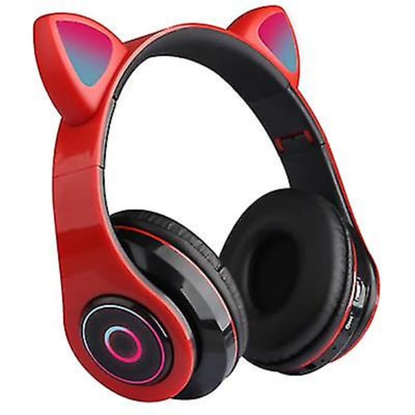 Trådløs Cat Ear Bluetooth øretelefoner Led lys til børn piger