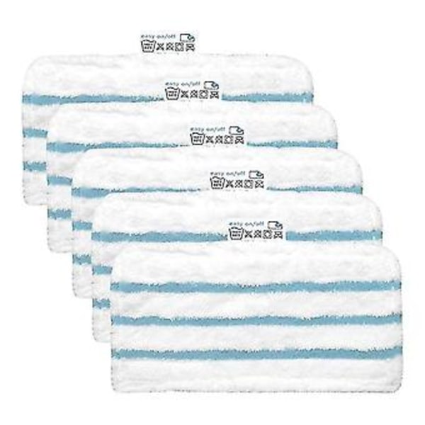 Pakke med 5 vaskbare mikrofiberputer for dampmopp erstatningsdeksel kompatibel med Fsm1616, Fsm1630