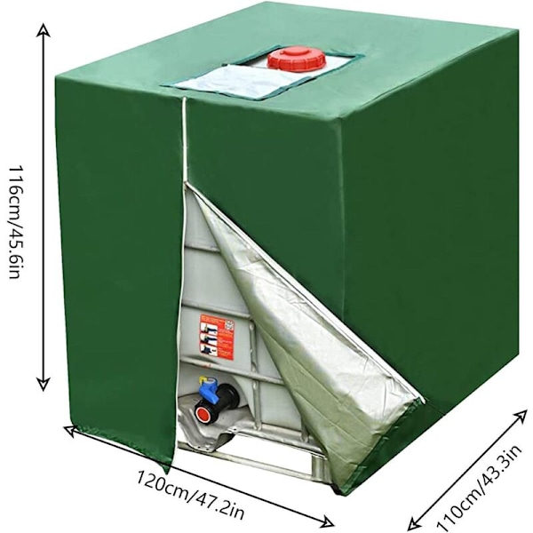 Vattentanksskydd, Skydd för 1000L IBC-tank, 420D Grön presenning Skydd IBC-tanksskydd Anti-UV Anti-damm IBC-tankbehållare Skydd IBC-tanksskydd