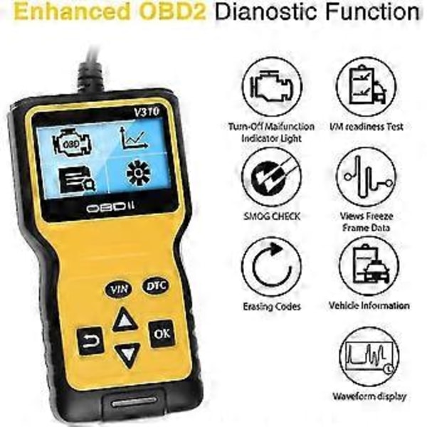 OBD2-skanner, Bilkodläsare Förbättrad Universell Bilmotor Felkodläsare, OBD-skanner Kan Automotive Diagnostiskt Skanningsverktyg För Alla OBD II-Protokoll