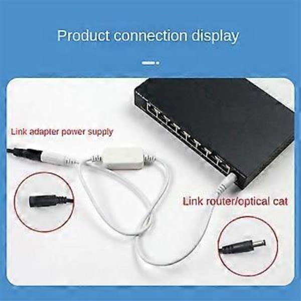 24 Timers Automatisk Genstart Router Routing Timer Reset Værktøj DC Strøm Timing Fiber Modem Router DC Strømstyring Hvid