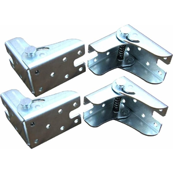 Folding Table Hinges - Self Locking Hinge Leg Accessories - Folding Table Extensions (4 Silver)