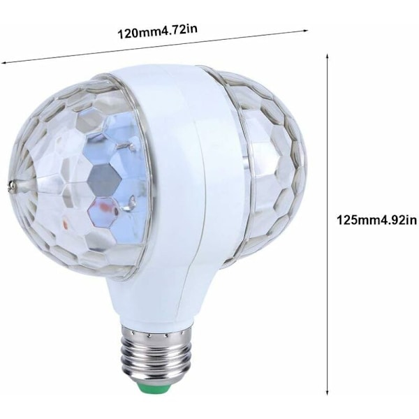 Scenelys, E27 RGB LED Diskotek Scenelys Kuglepære 2 Roterende Hoveder Fest Effektlampe Fe Lys RGB LED Scenelys(220V)