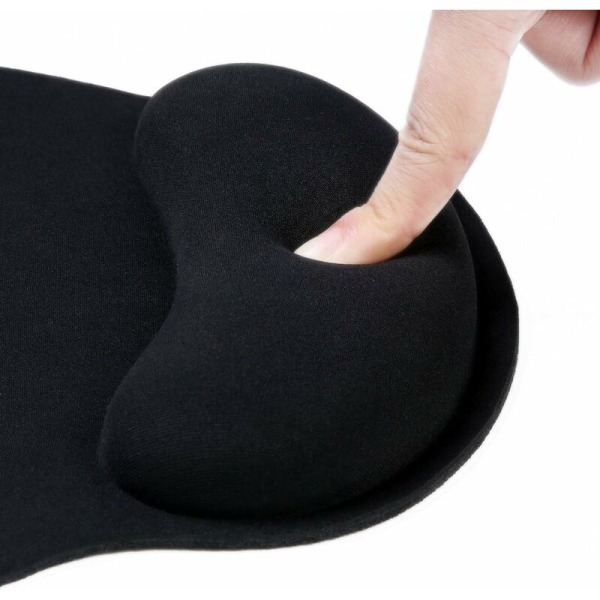 Ergonomisk gelmusmatta för dator och bärbar dator svart-Fei Yu