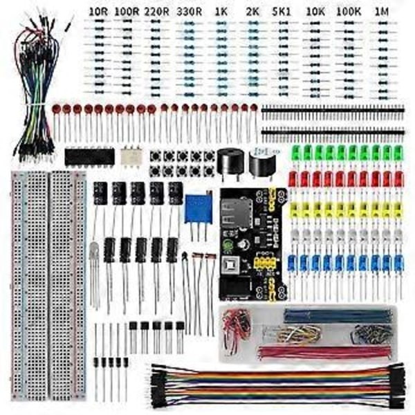 Kit för R3 DIY-projekt för R3 Elektronisk DIY-kit Elektronisk komponentsats med låda 830 Kopplingsdäck