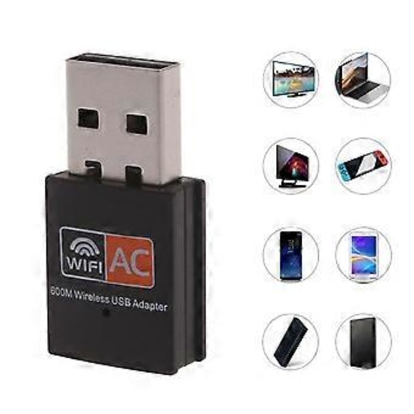 Nopea USB WiFi -sovitin Rtl8811cu Wifi5 langattomat verkkokortit Windowsille, jopa 600 Mbps langattomat donglet