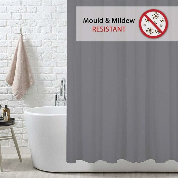 Shower Curtain,Grey Shower Curtain 180cm x 200cm,Shower Curtains Mould Proof Resistant,Bathroom Curtains Shower