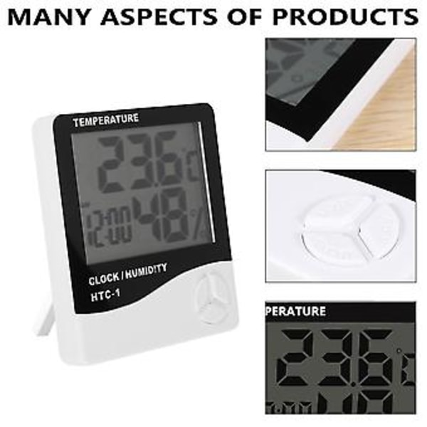Digital LCD Inomhus Utomhus Rum Elektronisk Temperatur Luftfuktighetsmätare Termometer Hygrometer Väder