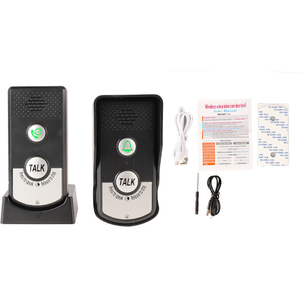 Wireless Voice Intercom, Long Distance Doorbell, 3 Speed ​​Adjustable, Voice Doorbell