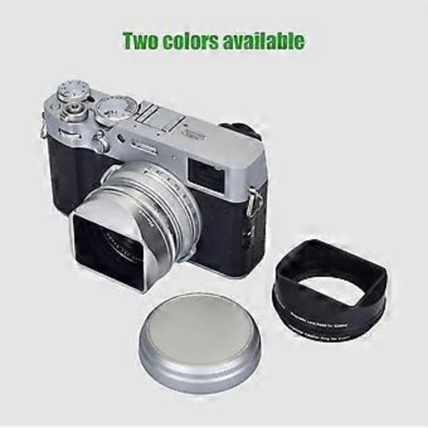 PRO TANLE Neliömäinen metallinen vastavalosuoja korvaamaan Fujifilm Fuji X100VI -kameran lisävarusteita, magneettinen asennus