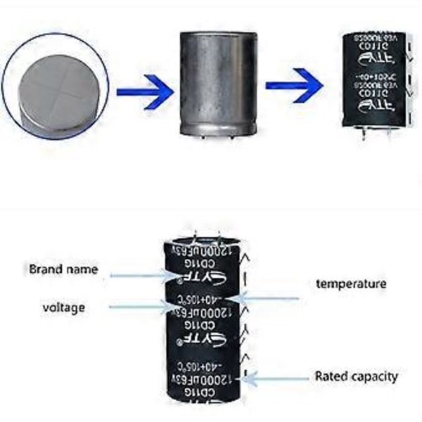 Generelle 80V10000UF Aluminium Elektrolyt Kondensatorer Bred Anvendelse Gennem-Hul Montering DIY Kondensatorer