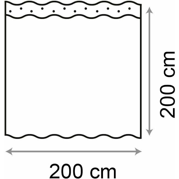 Bruseforhæng 200x200cm(BxH) Polyester Anti-Mildew Badeværelse Bruseforhæng Vandtæt Tyk Mosaik Mønster Kar Forhæng Liner med Spænder/H
