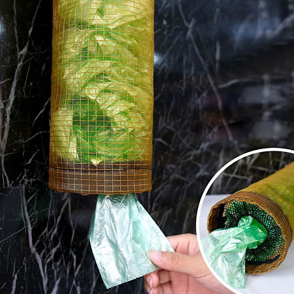 Stor plastpåshållare Dispenser sopsäck för hem RV husvagnsförvaring gul