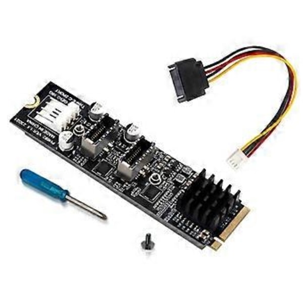 M.2 PCIe NVME -kaksois-USB 3.0 Type-C -porttilaajennuskortti PC-työpöydälle