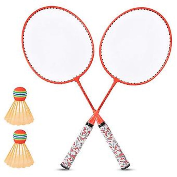 Badmintonracketar för barn, badmintonbollar Racketsportset med 2 bollar Spelare Inomhus Utomhus
