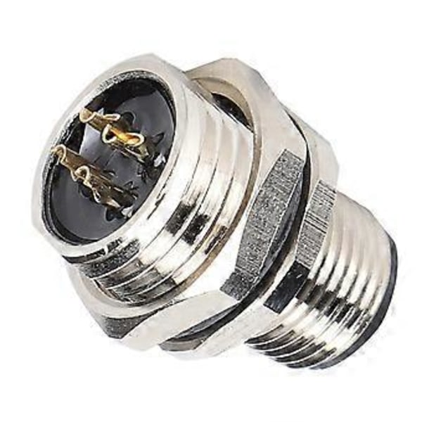M12BP4 M16 Gängad Panelmonterad Sockel M12 IP67 Vattentät Kontakt 4-pin Plug Adapter