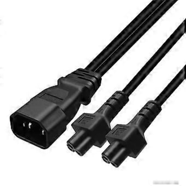 IEC320 C14 til IEC320 C5+IEC320 C5 AC-strømadapterkabel, 3 terminaler han til hun strømstik ledning
