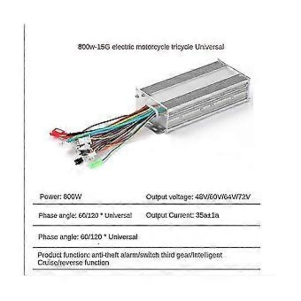 48v 60v 64v 800w Navmotor Kontroller 15mos Maks 35a For Elektrisk Sykkel E-scooter Motorsykkel Bldc Mot