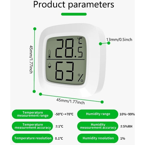 Sisätilojen kodin lämpömittari 4 digitaalisen lämpömittarin ja kosteusmittarin sarja, digitaalinen lämpömittari makuuhuoneeseen
