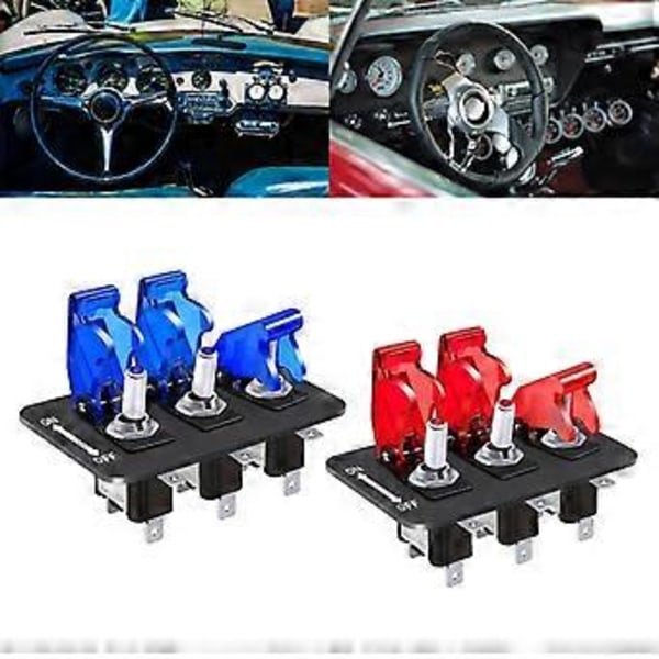 20A Säkringar 24V 12V Strömbrytarpanel 3 Knappar Ljus Vippströmbrytare Fordon Lastbil