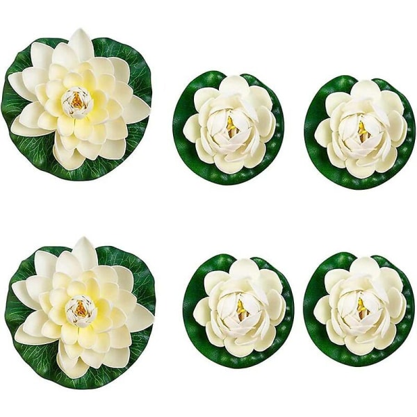 Lotus Moss Blomma, vit Konstgjord Vattenlilja, konstgjord Flytande Lotus Vatten
