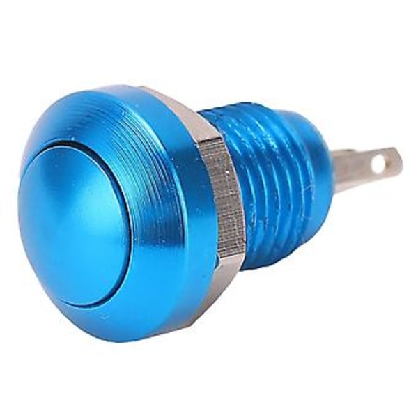 Metallinen painonappikytkin, hetkellinen, itsepalautuva, vedenpitävä M8 sinkkiseos mikro, ei valoa, 1A 24V (sininen)