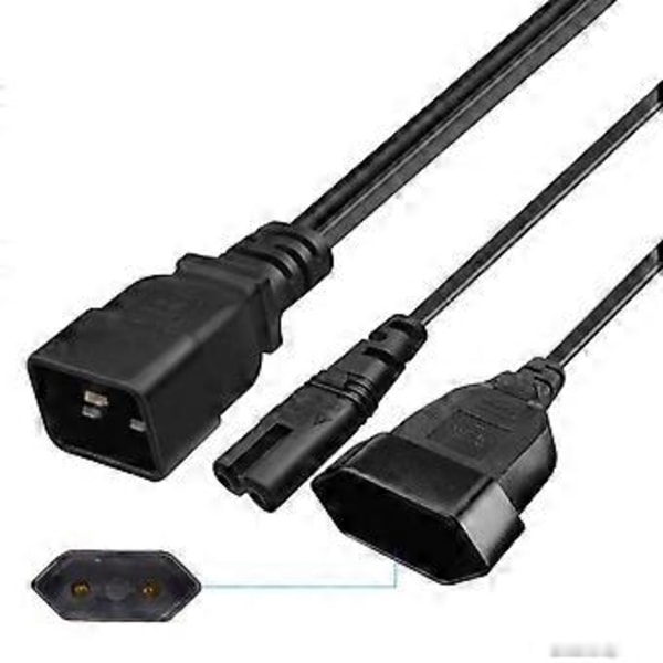 C20 Hane till EU4.0mm C7 Hona Kombi Strömomvandlare Adapter Kabel Sladd