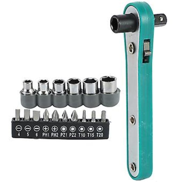 17 i 1 Krom Vanadinstål Skruvnyckel Set Torx Skruvmejselset Spärrnyckel Momentnyckel S