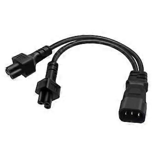 IEC320 C14 til IEC320 C5+IEC320 C5 AC-strømadapterkabel, 3 terminaler han til hun strømstik ledning
