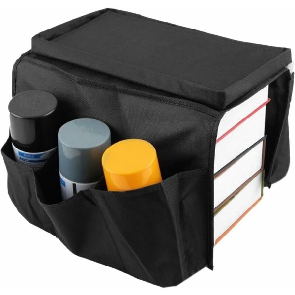 Sofa Organizer Armrest Sofa Bakke Opbevaringspose Hængende Opbevaring Armlæn Lomme Sofa Organizer Lænestol Caddy til Blade Briller Fjernbetjening TV DV