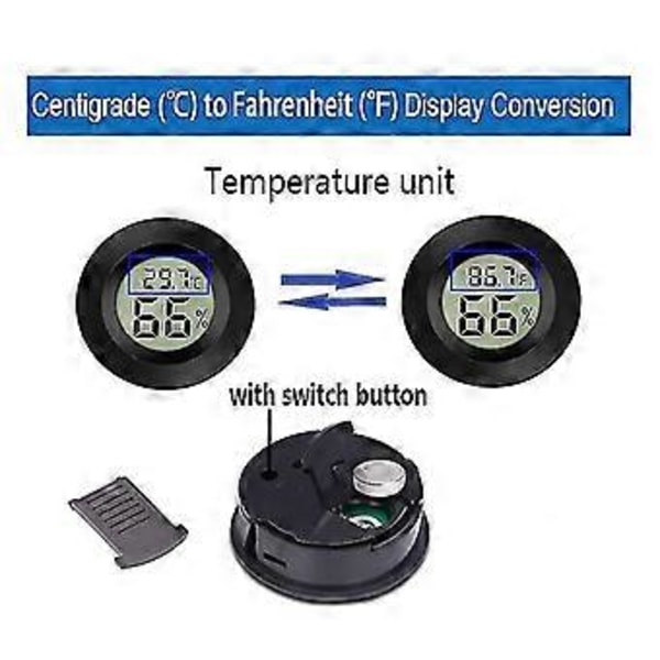 2-pack Mini Digital Hygrometer Mätare Inomhus Termometer, LCD-skärm Temperatur Utomhus Fuktighetsmätare För Humidorer Växthus Cigarrburkar Inku
