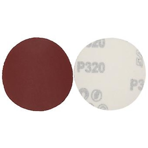 100 stk. 75 mm/3 tommer Alumina Sandpapir Pads, 320# Rundt Slibepapir til Slibning & Polering, Højtydende Slibeskiver til Træ, Metal og Maling
