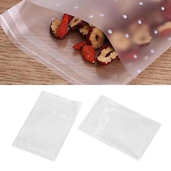 200 stk Selvklebende Godteriposer Kakeposer Selvklebende Forsegling Polkadotter Klare Poser Plastdel