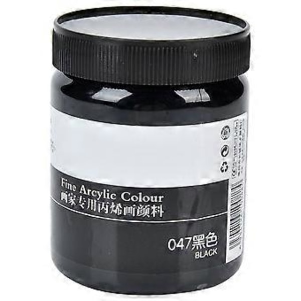 300 ml vandtæt stabil farve propylen pigment pakket i flaske (sort)