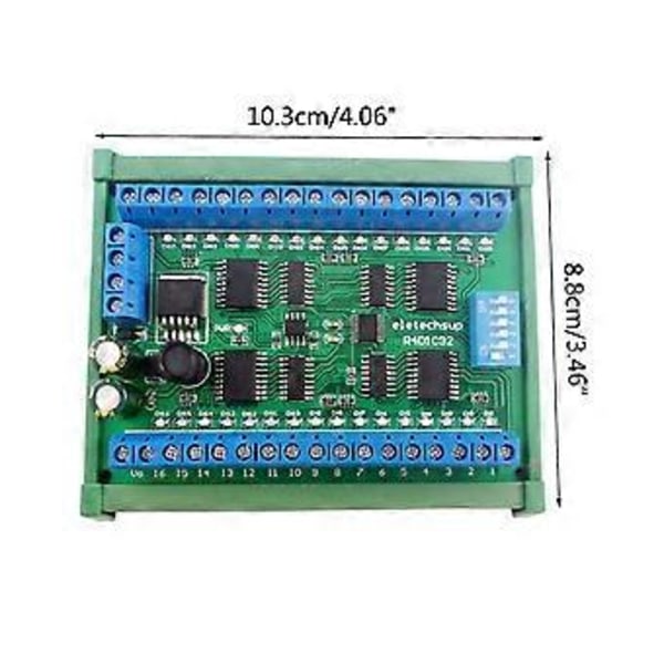 för DC 12V 24V 32ch DIN35 C45 Skena Box RS485 Modbus RTU Kontroller 300MA Drivrutinsmodul för PLC Relä Switch LED Motor
