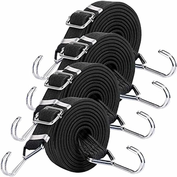 4 Pieces Bungee Cords with Hooks, 1 M Elastic Tensioners with Hooks with Hooks, Bicycle, Car Transport, Rally Tool